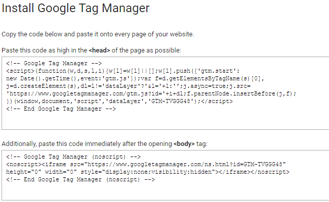 codice tag manager