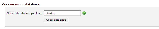 crea database