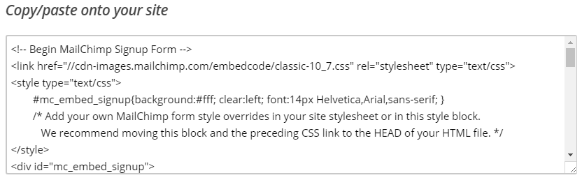 html form newsletter