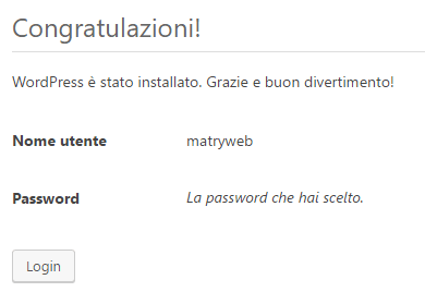 installazione completata