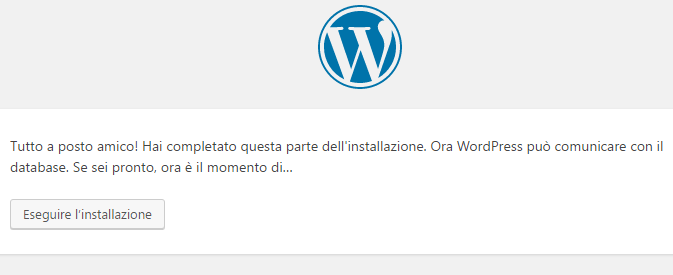 installazione conferma