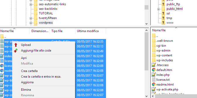 upload wordpress